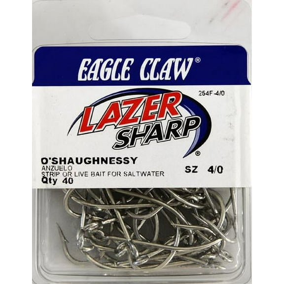 Eagle Claw 254FH-4/0 O'Shaughnessy Hook, Sea Guard, Size 4/0