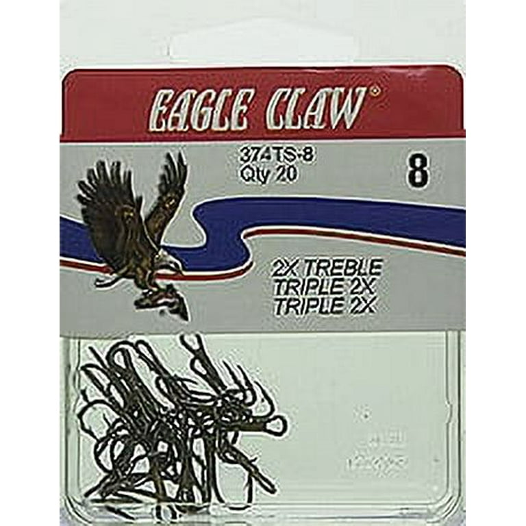 Eagle Claw 2X Treble Regular Shank Curved Point Fishing Hook, Bronze
