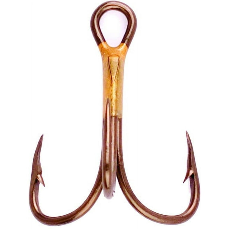 Eagle Claw 374AH-16 2X Treble Regular Shank Curved Point Hook, Bronze, Size  16