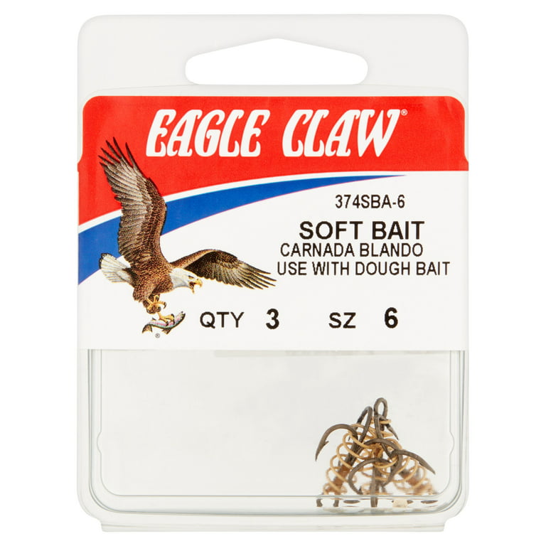 Eagle Claw 374SBAH-6 Soft Bait Size 6, 3 Treble Hook