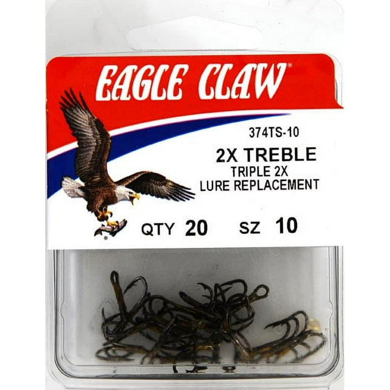Eagle Claw 374TSH-10 2X Treble Hook, Bronze, Size 10 