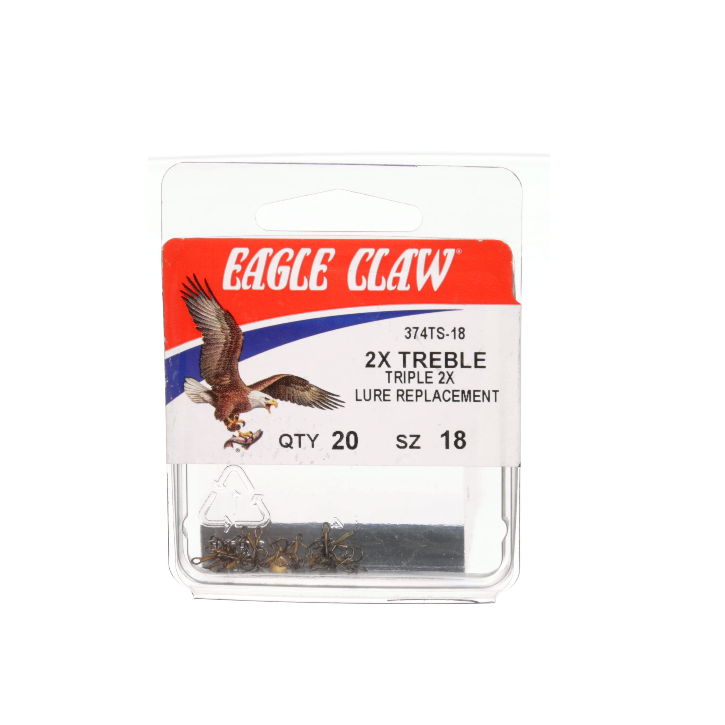 Eagle Claw Fishing Tackle Soft Bait Spring Hook Bronze Treble 10/ctn 2X  374SBA-4 - 11052361