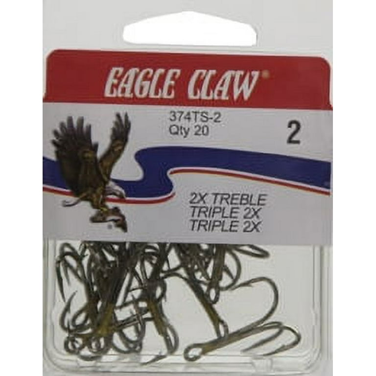 Eagle Claw 374TSH-2 2X Treble Hook, Bronze, Size 2