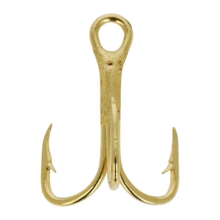 Eagle Claw 376AH-14 2X Treble Hook, Gold, Size 14, 5 Pack