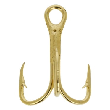 Eagle Claw 376TSH-16 2X Treble Hook, Gold, Size 16 Hook