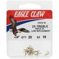 thumbnail image 1 of Eagle Claw 376TSH-18 2x Treble Hook 20 Pack, Size 18, Fishing Hook., 1 of 3