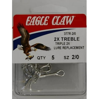 Eagle Claw 673H-16 Snelled 2X Treble Hook, Gold, Size 16, 3 Pack