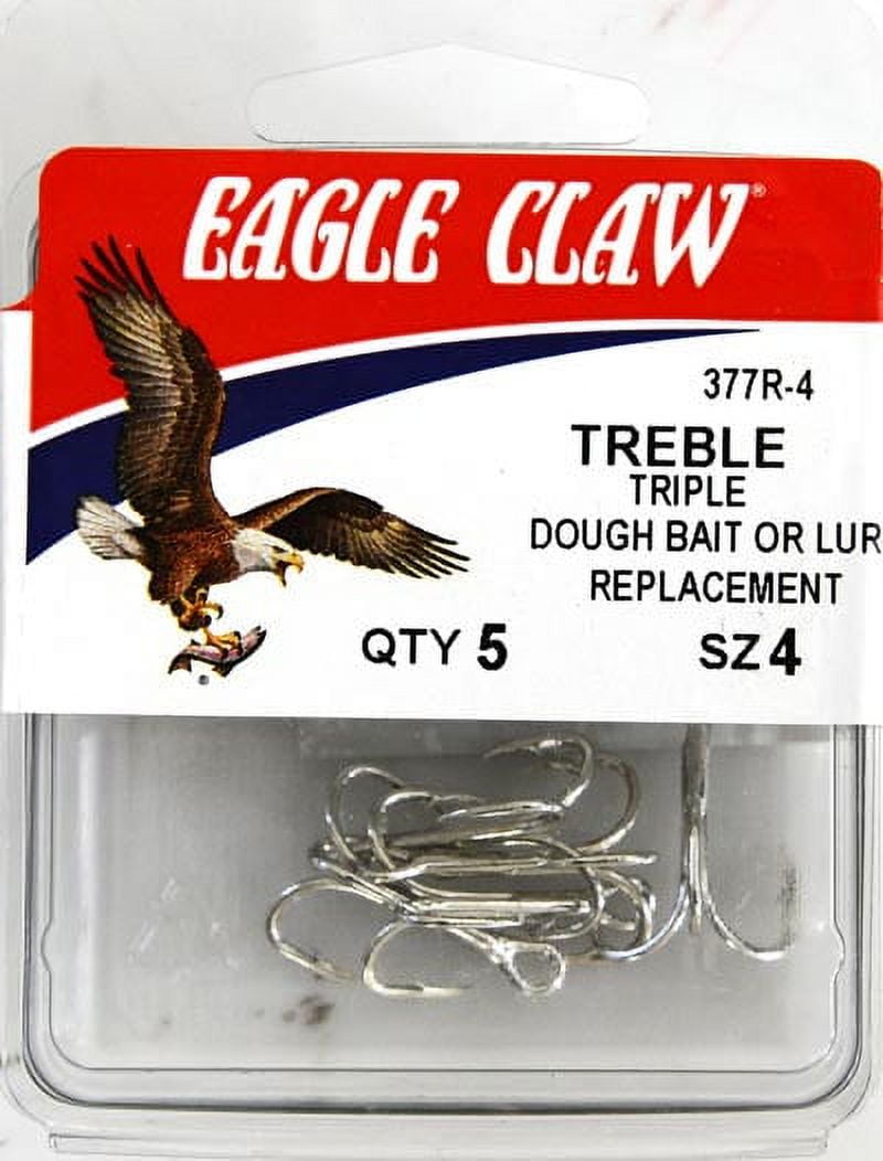 Eagle Claw 377RH-4 2X Treble Hook, Sea Guard, Size 4