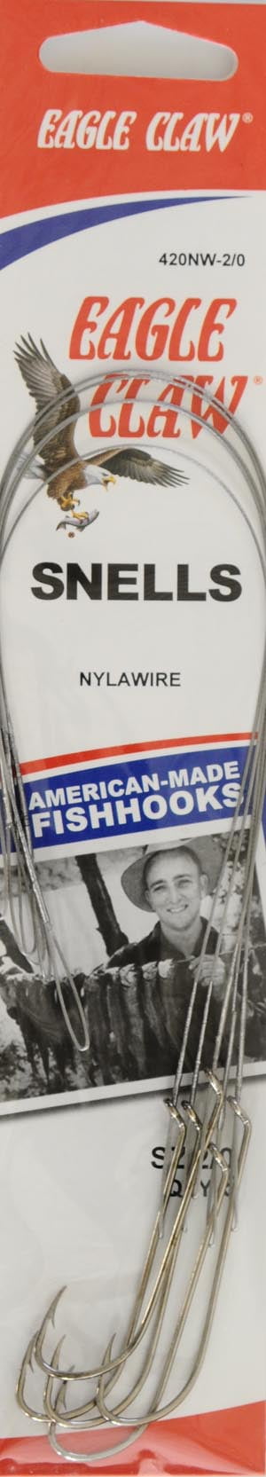 Eagle Claw 420NWH-2/0 Nylawire with Hook, Nickel, Size 2/0