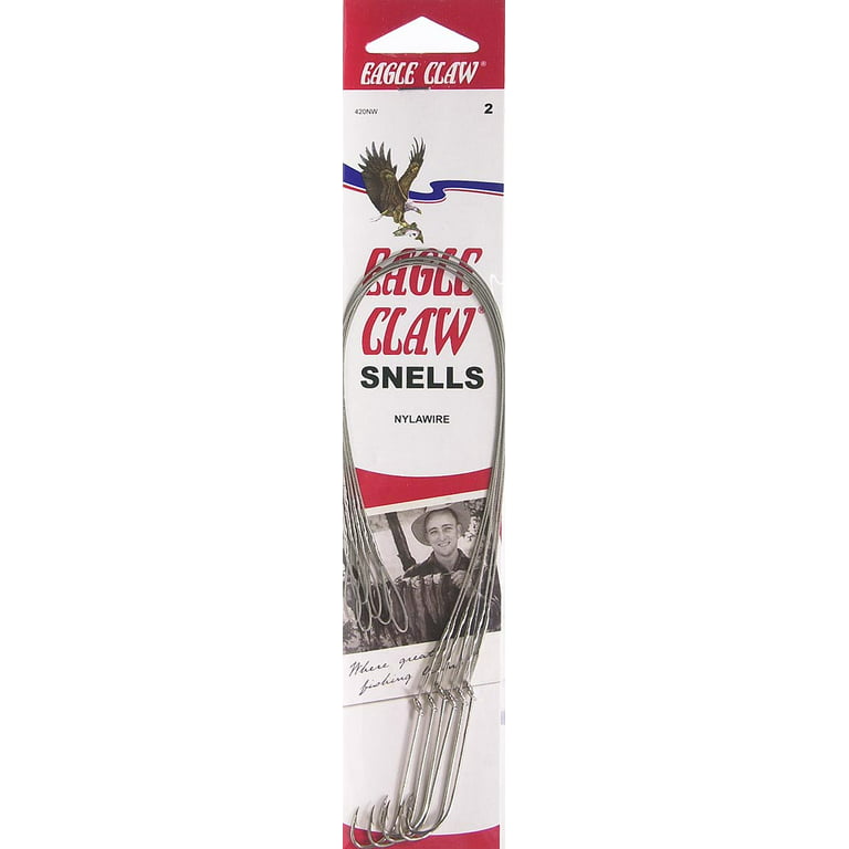 Eagle Claw 420NWH-2 Snelled Nylawire 2X Long Shank Hook, Nickel