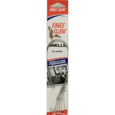 Eagle Claw 422NWH-2 Nylawire Leader with O'Shaughnessy Hook, Nickel, Size 2, 5 Pack