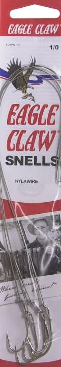 Eagle Claw 423NWH-1/0 Snelled Nylawire Hook, Nickel, Size 1/0
