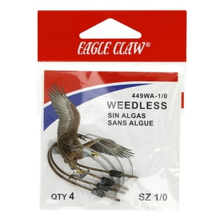 Eagle Claw 449WAH-1/0 Classic Hooks, 4-Pack, Sz1/0, Bronze Weedless  Baitholder