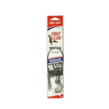 Eagle Claw 497NWH-3/0 Snelled Nylawire Hook, Sea Guard, Size 3/0, 5 Pack