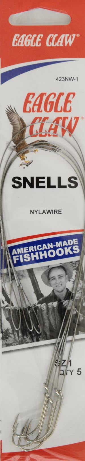 Eagle Claw 5 Pieces High Carbon Steel Plain Shank Hook, Size 1