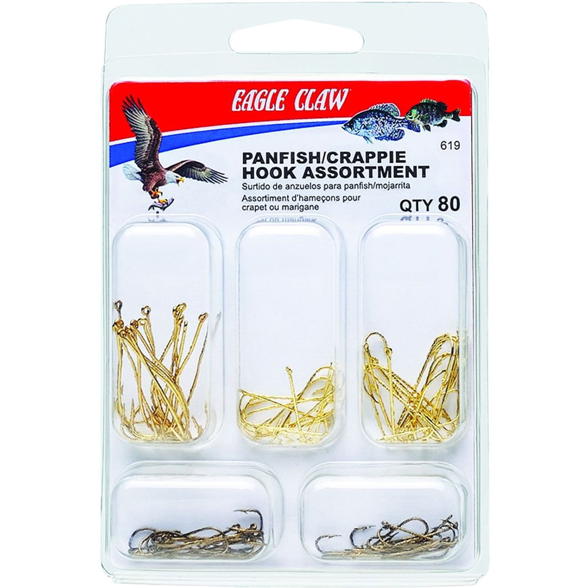Eagle Claw 616H Crappie/Bream Hook Assortment, Assorted Size