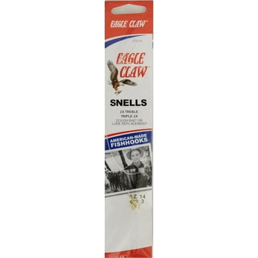 Eagle Claw 673H-14 Treble 18" Snell Hook, Gold Color Hooks
