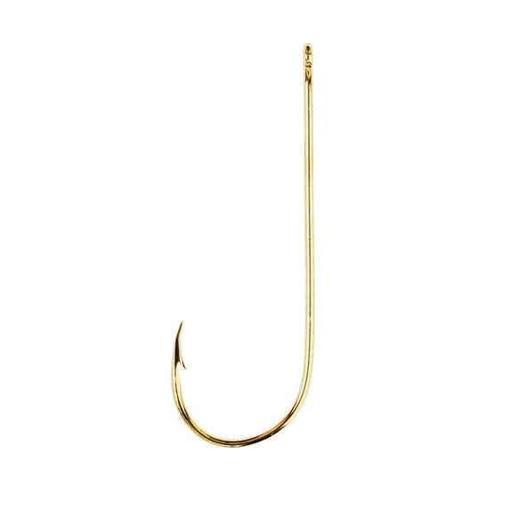 Eagle Claw Aberdeen Light Wire Non-Offset Hook, 100pk, Gold, Size 6