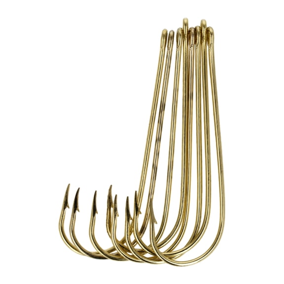 Eagle Claw Aberdeen Light Wire Non-Offset Fishing Hook, Gold