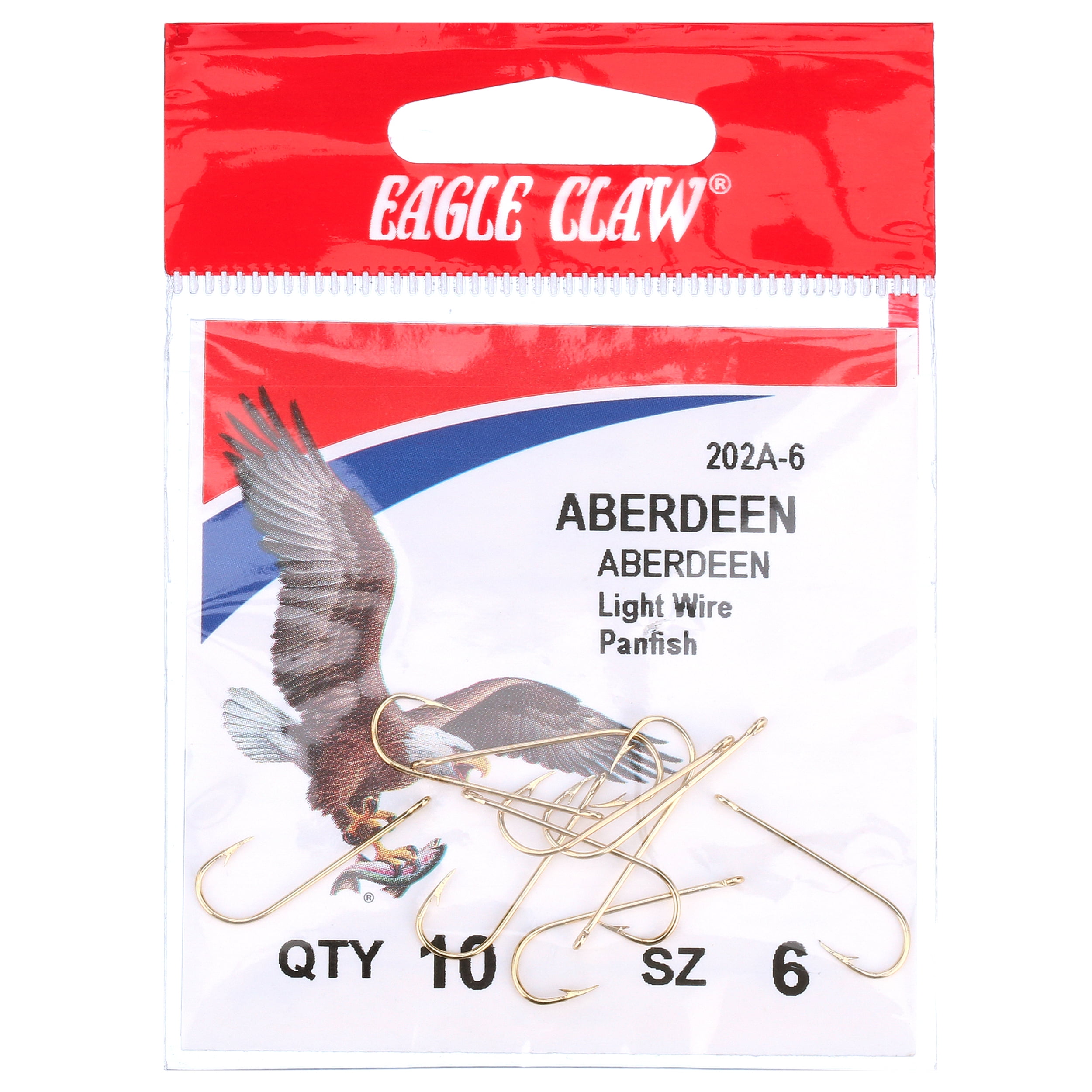 Eagle Claw 202AH-1/0 Aberdeen Light Hook, Gold, Size 1/0 Hook 