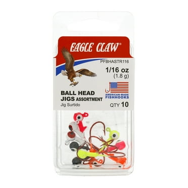 Eagle Claw Ball Head 1/16 Oz, Asst, Red Hook