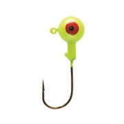 Eagle Claw Ball Head Fishing Jig, Chartreuse, 1/8 Oz.