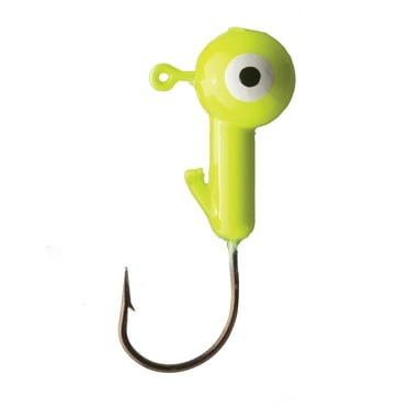 Eagle Claw Ball Head Fishing Jig, Chartreuse with Bronze Hook, 1/32 oz., 10 Count