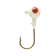 Eagle Claw Ball Head Fishing Jig, Glow with Bronze Hook, 1/16 oz., 10 Count