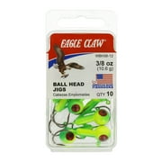 Eagle Claw Ball Head Fishing Jig, Lime & Chartreuse with Bronze Hook, 3/8 oz., 10 Count