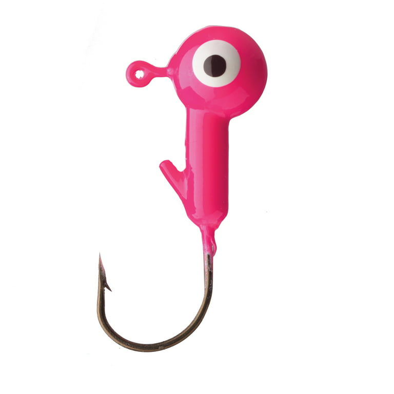 Eagle Claw Ball Head Fishing Jig, Pink with White Eye, 1/16 oz., 10 Count 