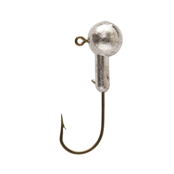 Eagle Claw Ball Head Fishing Jig, Unpainted with Bronze Hook, 1/8 oz., 10 Count