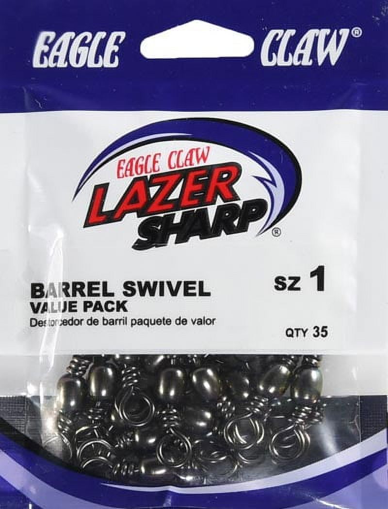 Eagle Claw Barrel Swivel, Black, Size 1, 35 Pack