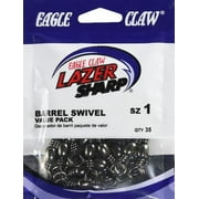 Eagle Claw Barrel Swivel, Black, Size 1, 35 Pack