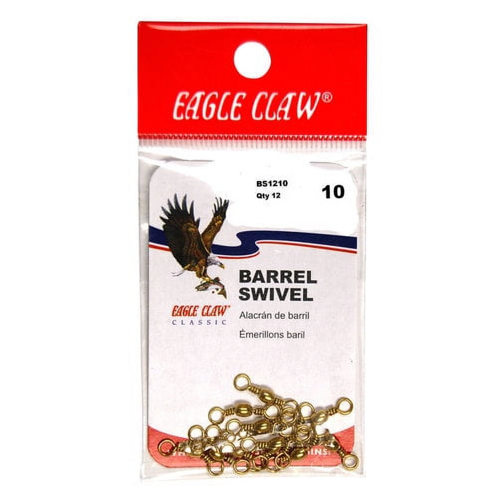 Eagle Claw Barrel Swivel, Brass, Size 10 12 Pack
