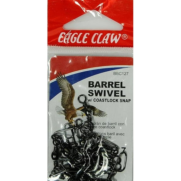 Eagle Claw Barrel Swivel with Coastlock, Black