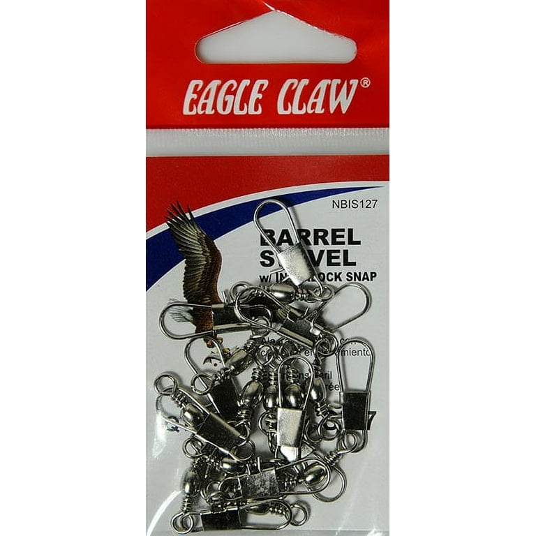 Eagle Claw Barrel Swivel with Interlock Snap, Nickel, Size 7