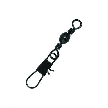 Eagle Claw Black Barrel Swivels With Interlock Snaps Size 1 Pack of 3, 01032-001