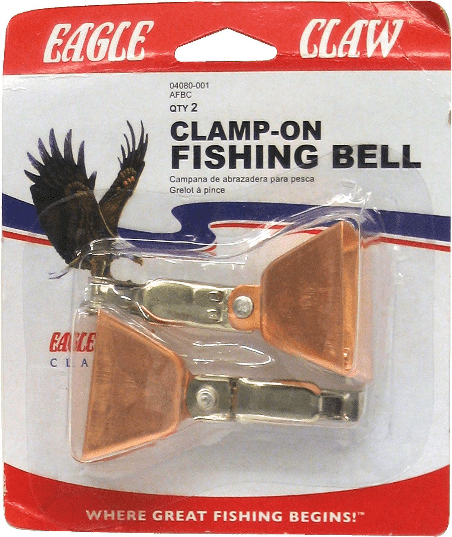 Eagle Claw Clamp-On Fishing Bell 2 Pack Durable Copper Construction Fishing Terminal Tackle