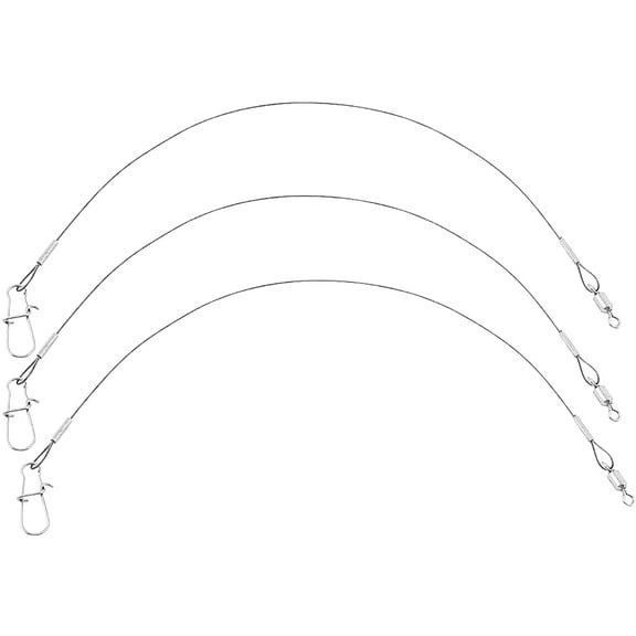 Eagle Claw Clear/Bright Heavy Duty 6" Wire Leaders 3-Pack - 20 lb Test