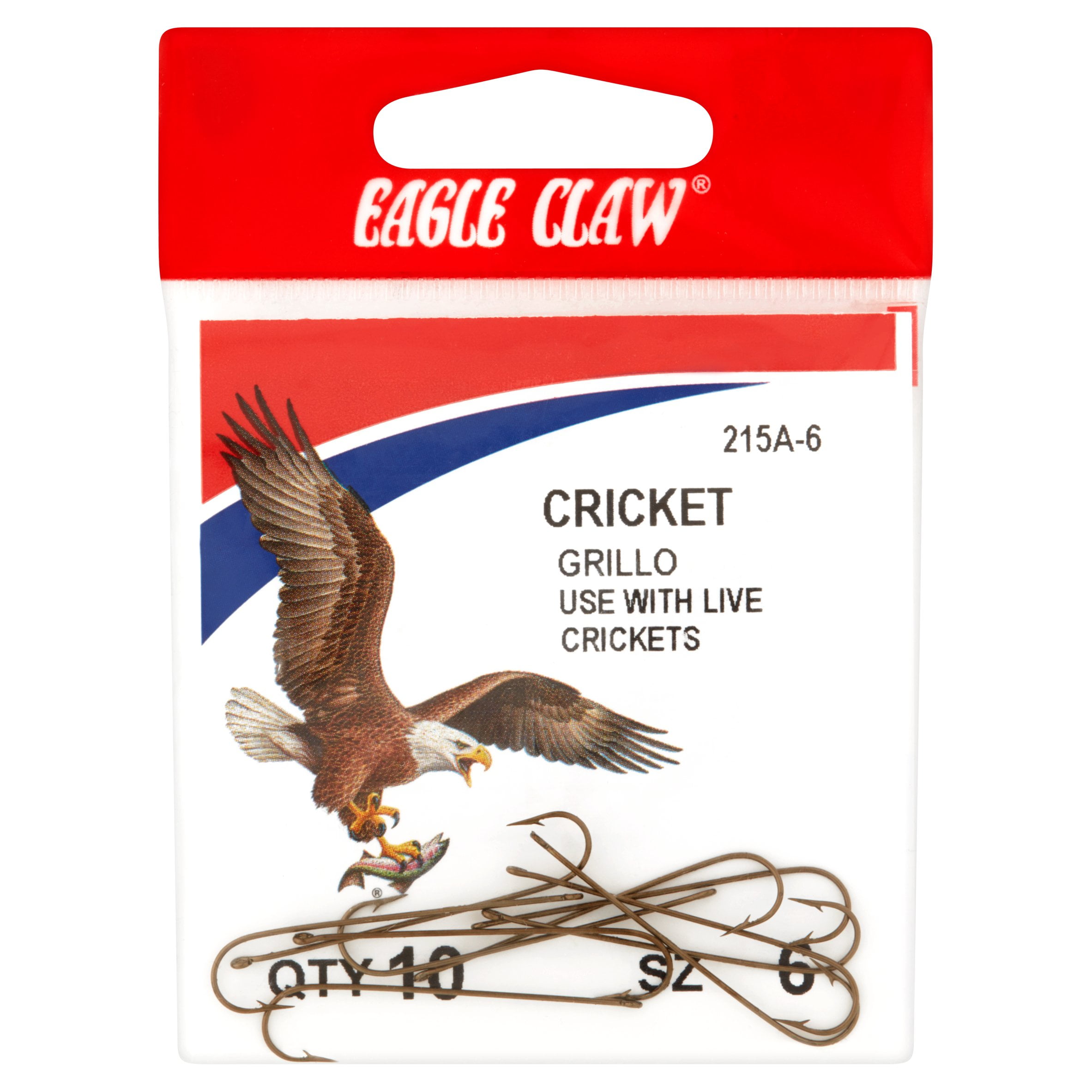 cricket hooks fish types Eagle Claw Cricket Aberdeen Long Shank Fishing Hooks, Light Wire Bronze,  Size 6, 10 Pack