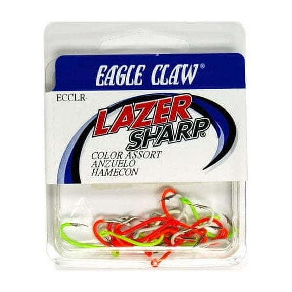 Eagle Claw ECCLR-6 Lazer Sharp Octopus Hook Assortment, Size 6, 20 Pack