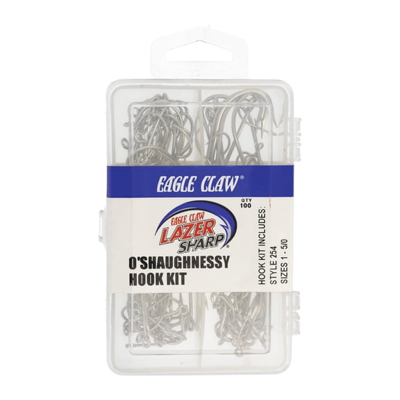 Eagle Claw ECOSHA3 O'Shaughnessy Hook Assortment, Sea Guard, Assorted Sizes