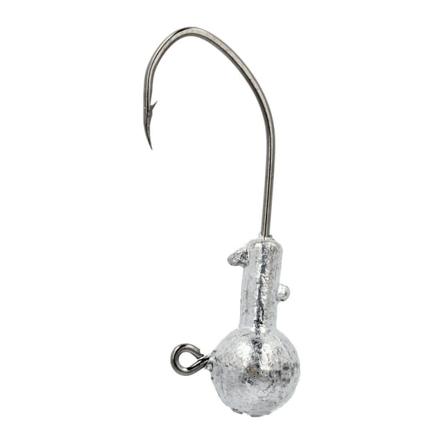 Eagle Claw Fish Head Fishing Jig, ProV Hook, Unpainted, 1/8 oz