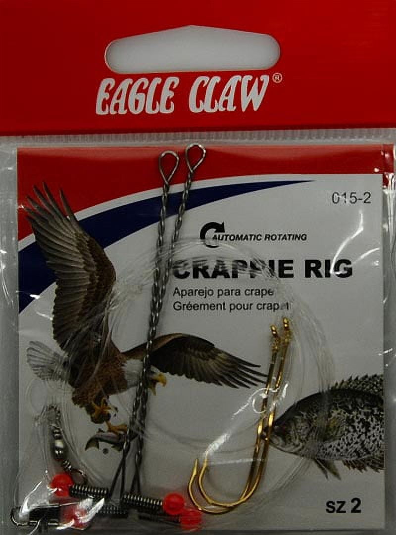 Eagle Claw Fishing, 015H-2 Crappie Rig, Fish Hook Size 2
