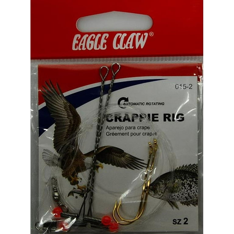 Eagle Claw Fishing, 015H-2 Crappie Rig, Fish Hook Size 2