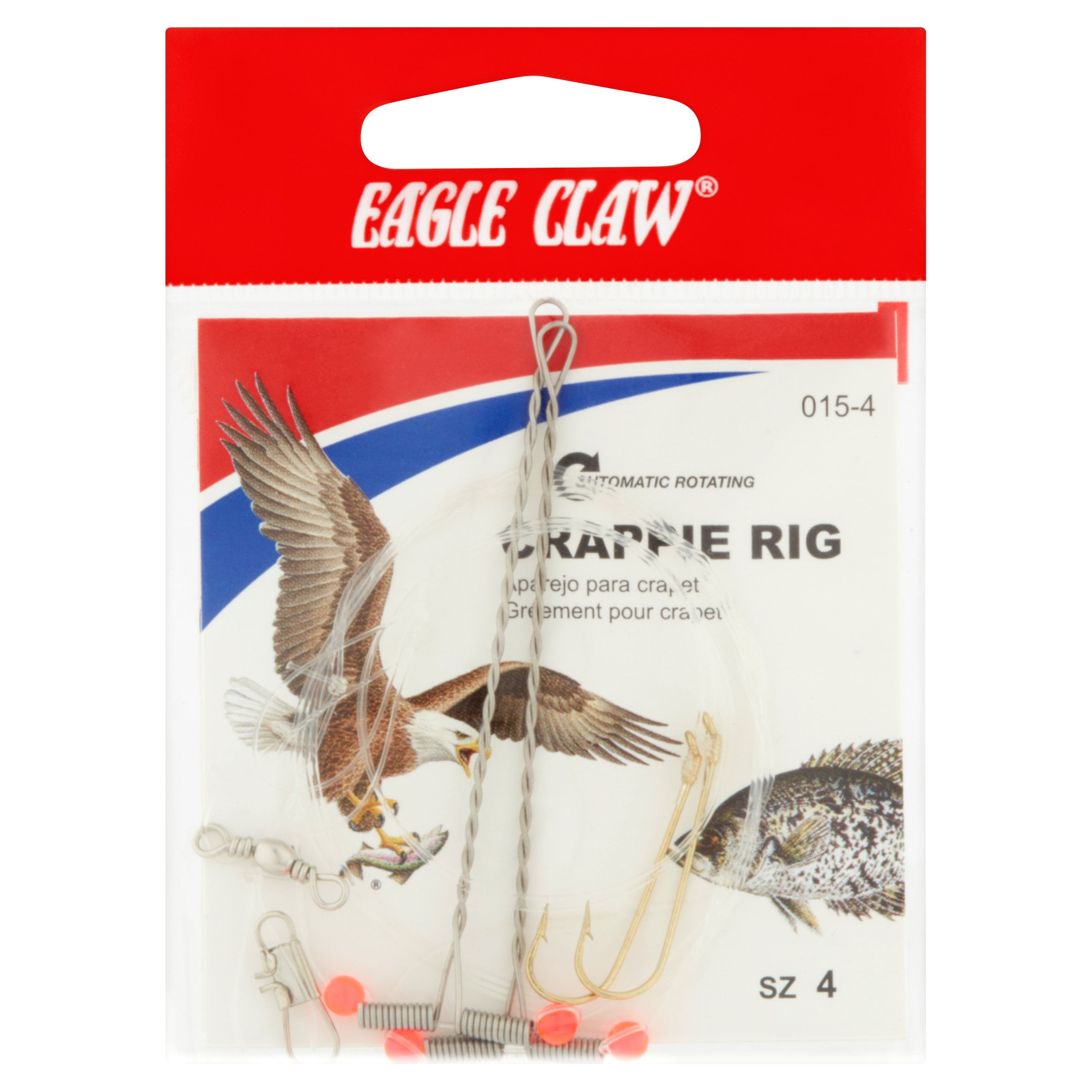Eagle Claw Fishing, 015H-4 Crappie Rig, Fish Hook Size 4