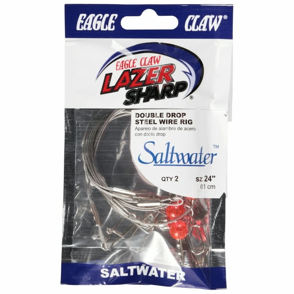 Eagle Claw Fishing,Lazer Sharp Saltwater Double Drop Steel Wire Rig
