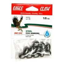 Eagle Claw Fishing, NLES18 Steel Egg Sinker, 1/8 oz.
