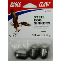 Eagle Claw Fishing, NLES34 Steel Egg Sinker Weight, 1/2 oz.