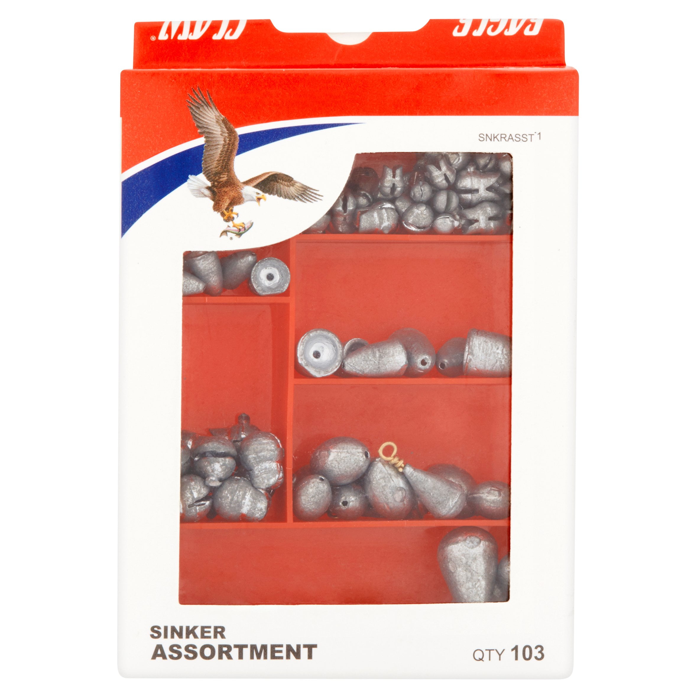 Eagle Claw Fishing Tackle Sinker Assortment ASST1 103 pc